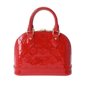 Louis Vuitton Vernis Patent Alma BB Cerise Red Monogram Handbag